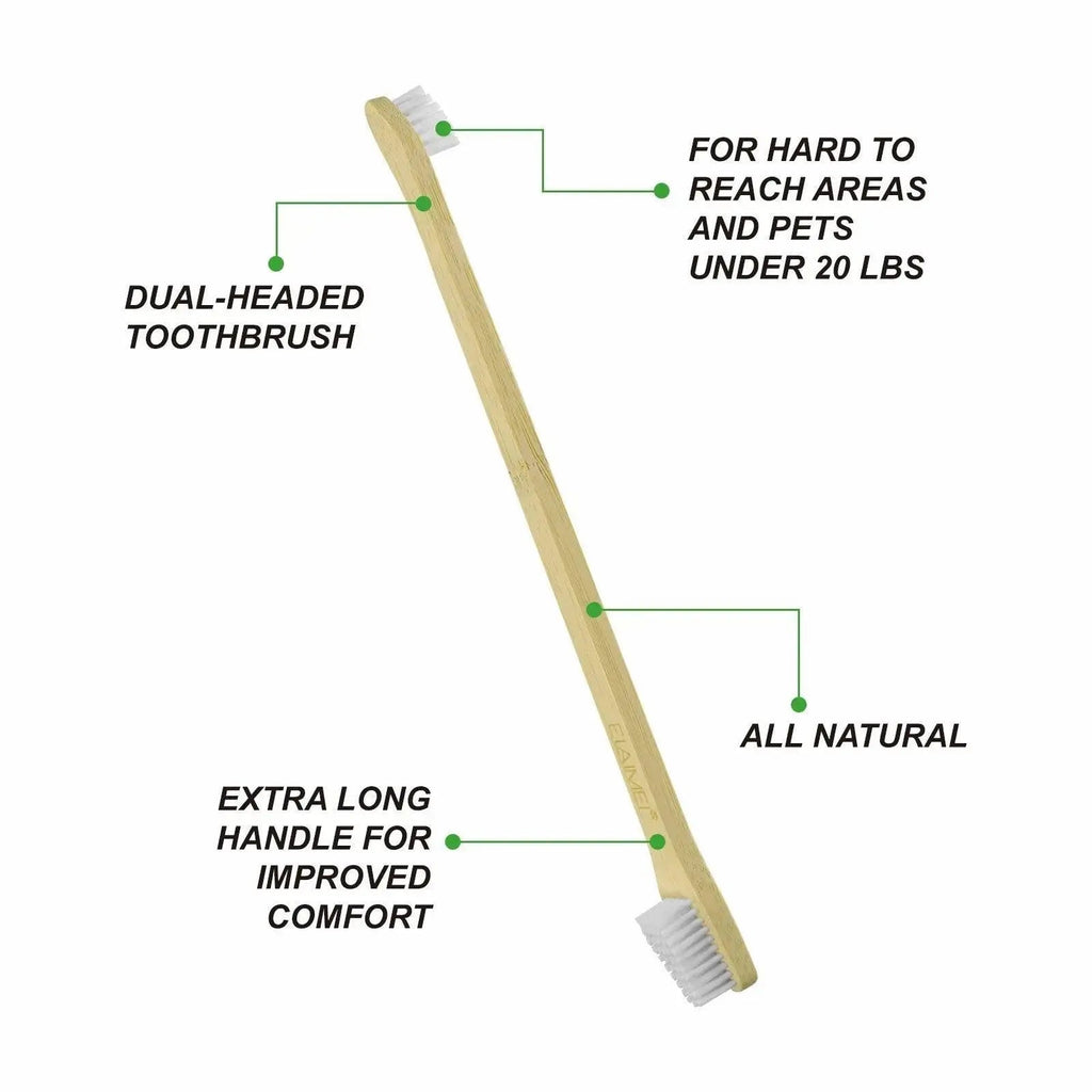 ELAIMEI Bamboo Pet Toothbrush Set